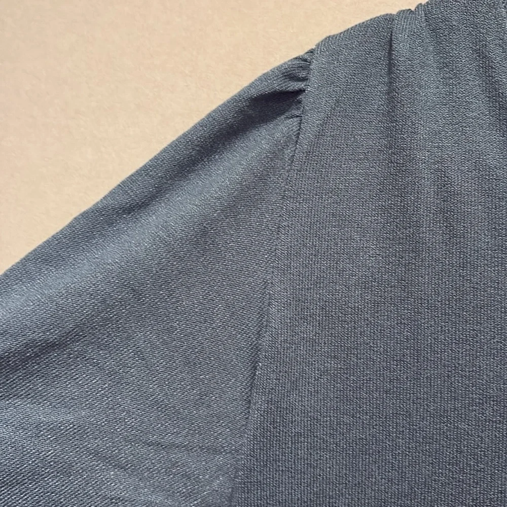 Mod Ref - Women's V-Neck Puff Sleeve Shirts. Size XL. Light Blue and black. NWT - Picture 3 of 11
